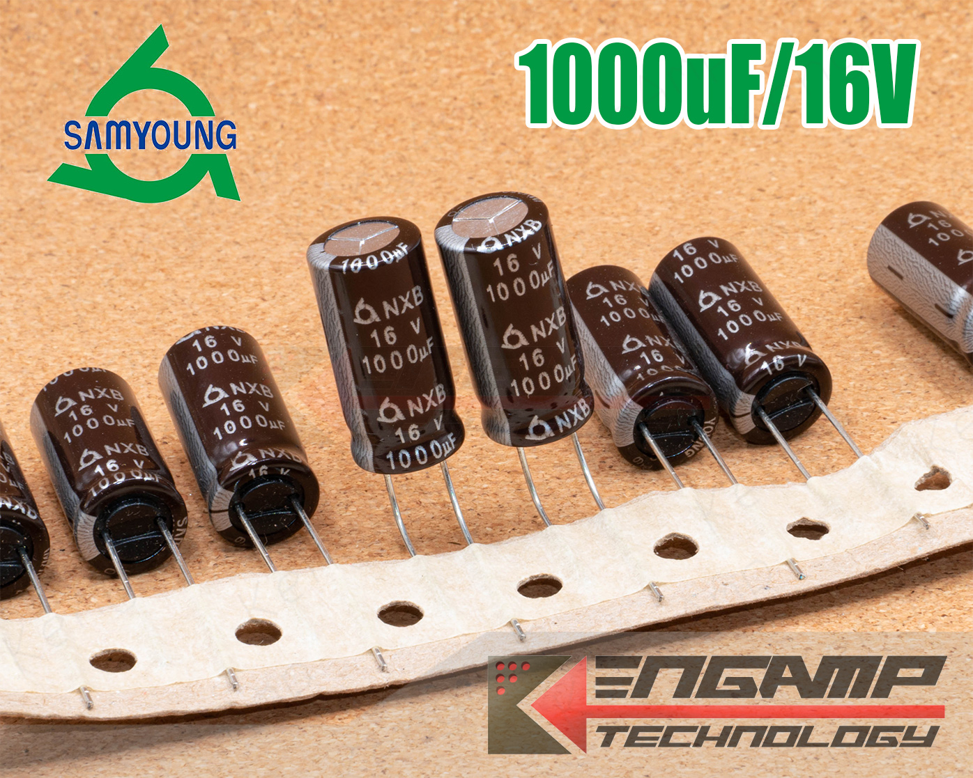 (10ตัว) [E-CAP] 1000uF/16V 105C SAMYOUNG NXB 10x20mm P=5mm