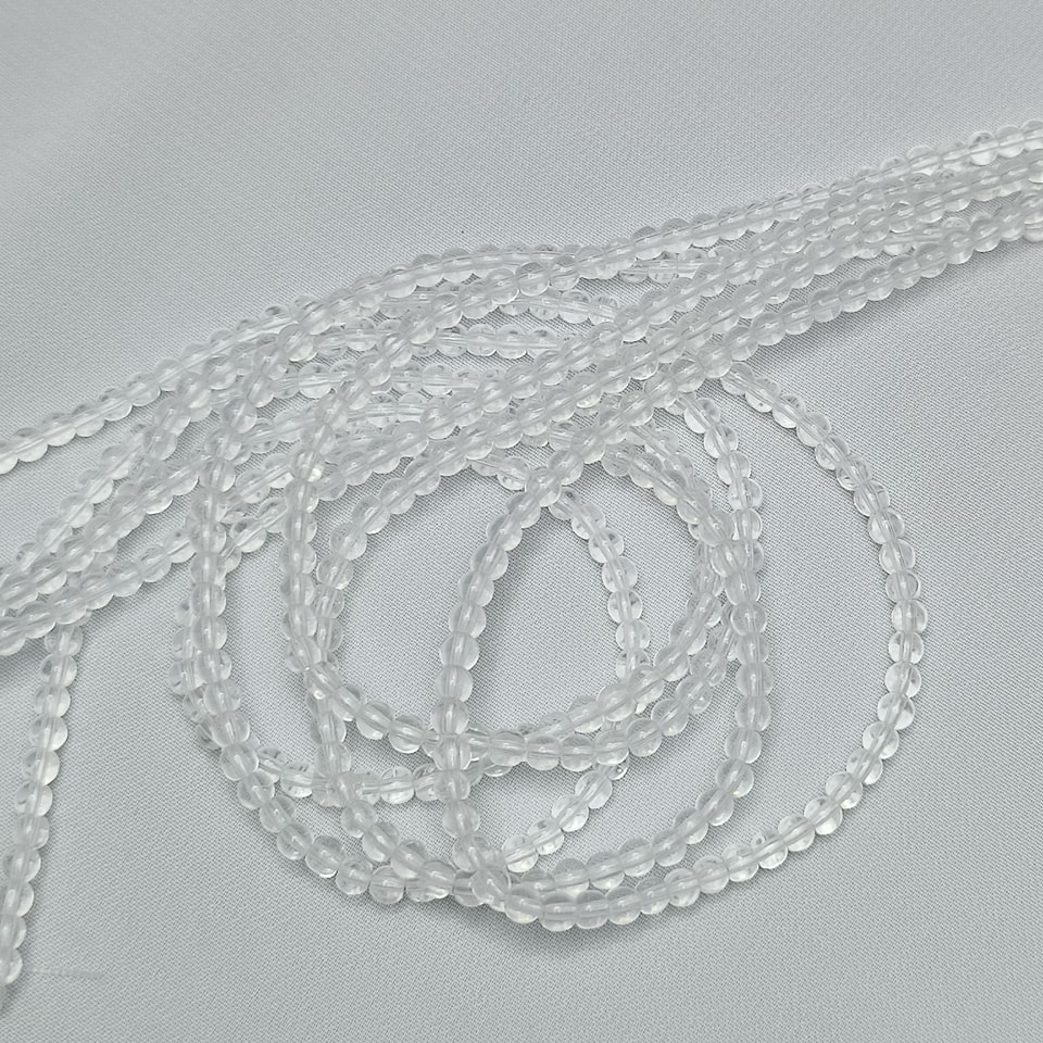 หินควอตซ์ใส หินฟื้นฟูพลัง - เป็นที่ยอมรับ งดงาม พละกำลัง ยาว 37 ซม. - 6 มิล (63 เม็ด)