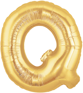 ลูกโป่งฟลอย์รูปตัวอักษร Q สีทอง ไซส์เล็ก 14 นิ้ว - Q Letter Shape Foil Balloon Size 14" Gold Color