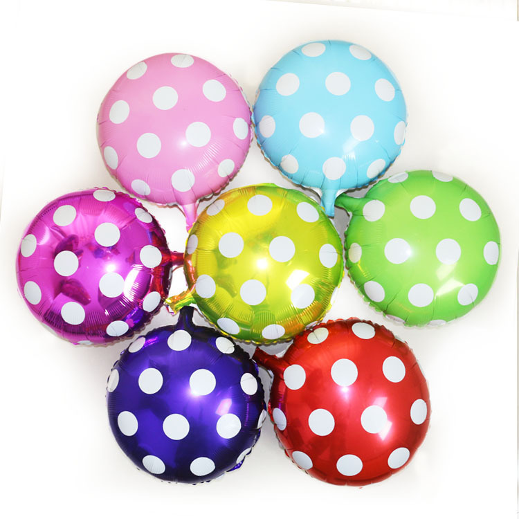 ลูกโป่งฟลอย์ทรงกลม Polk Dot สีม่วง ไซส์ 18 นิ้ว - Round Shape Balloon Polka Dot Purple Color 18" / Item No. TL-G033