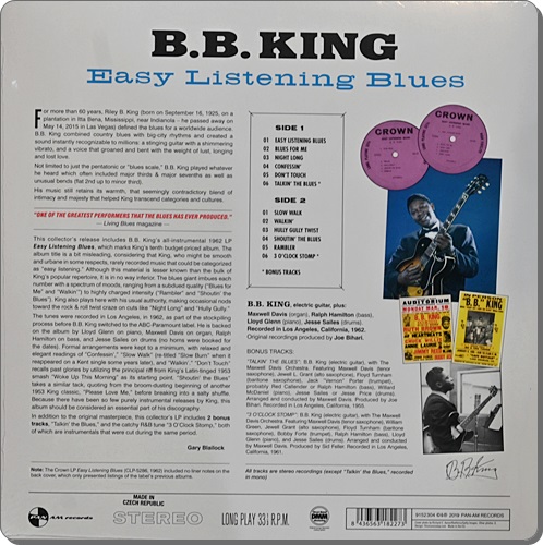 B.B. King - Easy Listening Blues 1Lp New