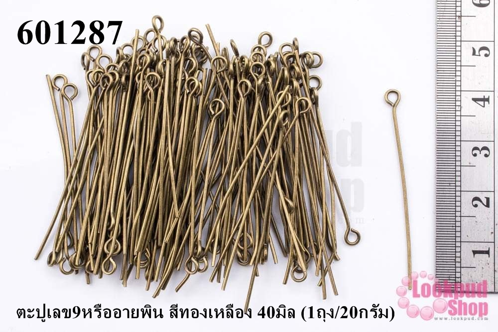 ตะปูเลข9หรืออายพิน สีทองเหลือง 40มิล (1ถุง/20กรัม)