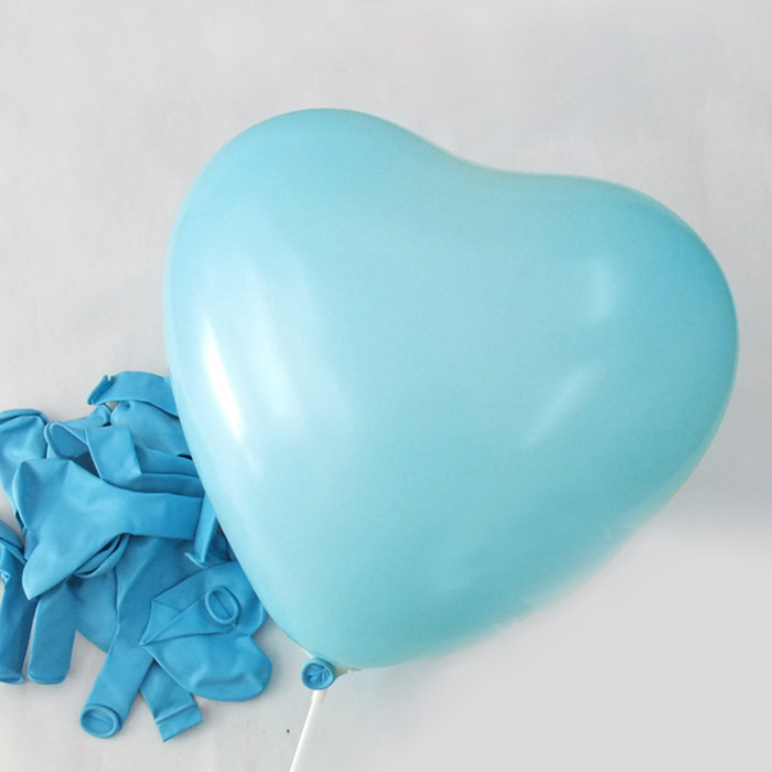 ลูกโป่งหัวใจ เนื้อสแตนดาร์ทสีฟ้าอ่อน ไซส์ 12 นิ้ว แพ็คละ 10 ใบ (Heart Latex Balloon - Light Blue Color 12")