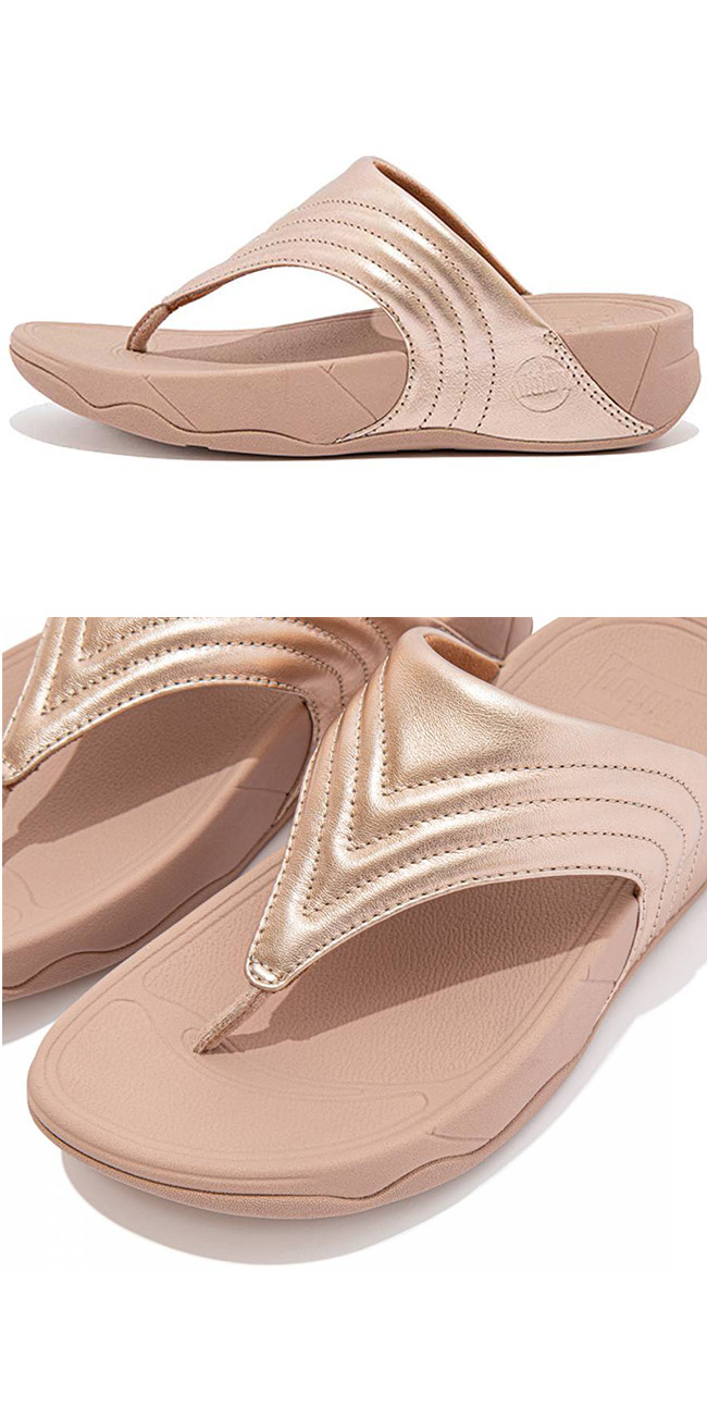 US6 : Fitflop Walkstar Leather Rose Gold ของแท้ นำเข้าจาก USA และ UK