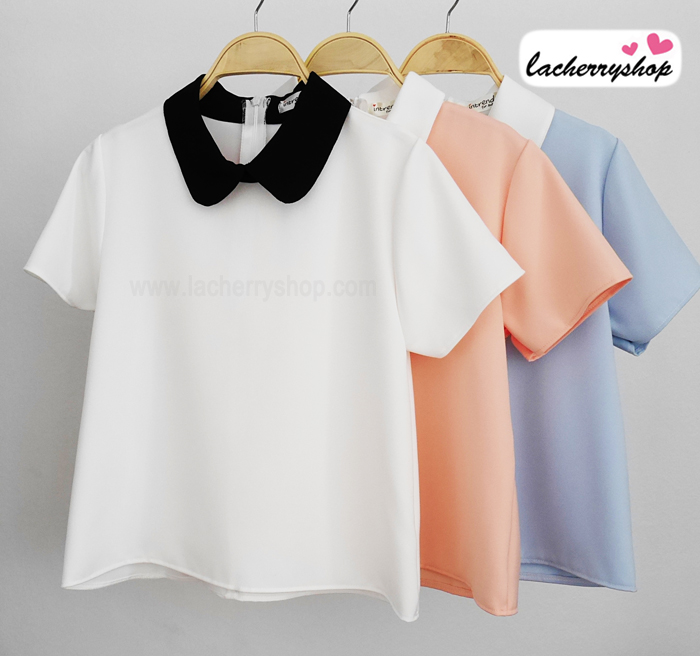 เสื้อแฟชั่นผ้าฮานาโกะ แบบสวยเก๋ๆ คอปกบัว มีซิปหลัง แบบสวยเรียบหรู ผ้าฮานาโกะเนื้อดี ใส่สบาย ใส่ทำงาน ใส่เที่ยวได้ทุกโอกาส สำเนา