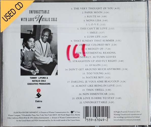 USED CD Natalie Cole - With Love