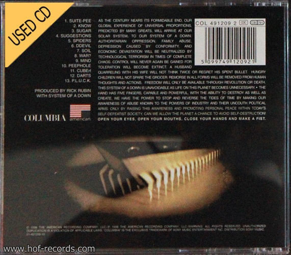 Used CD System of a down -