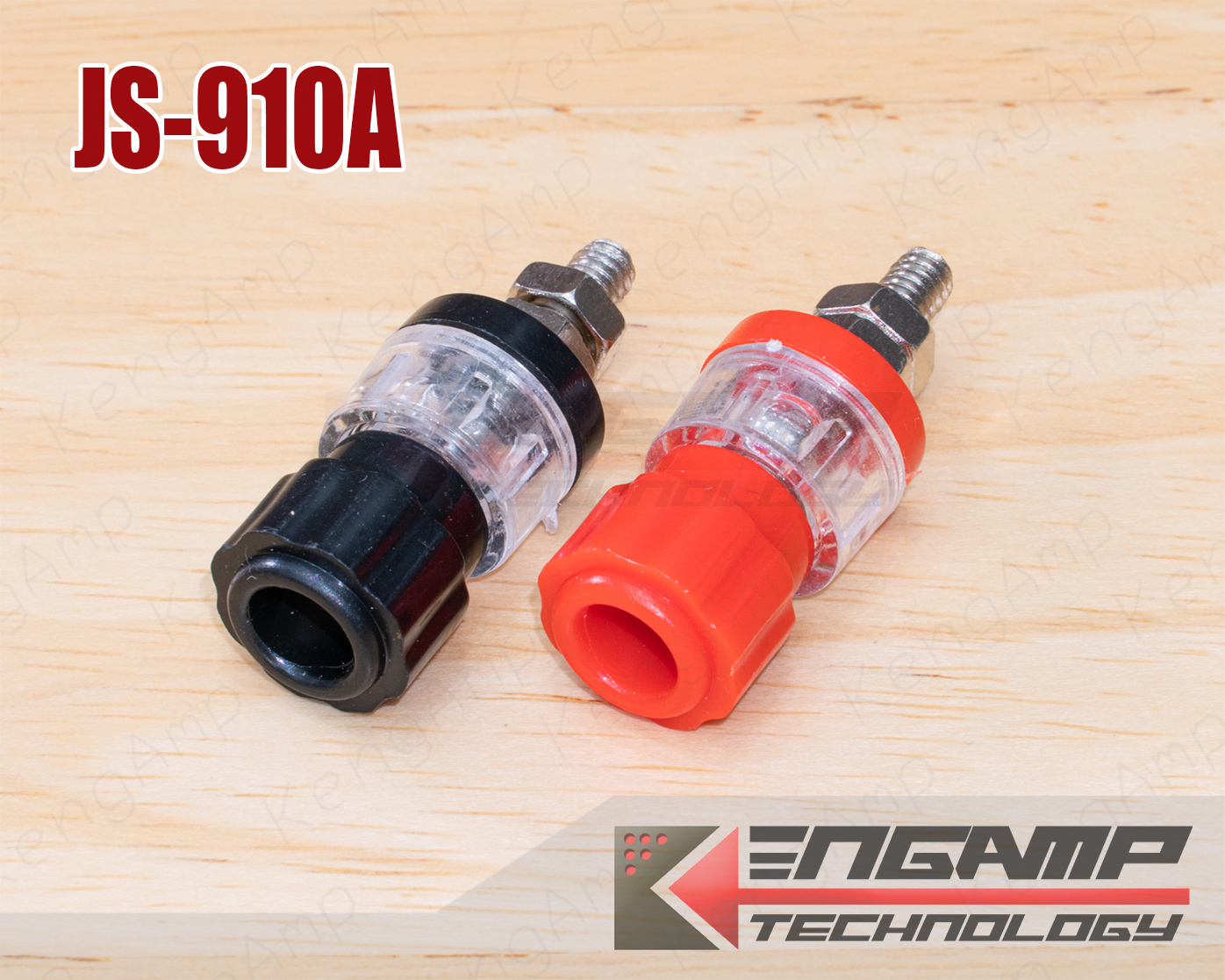(1คู่) [PJ] JS-910A ขั้วต่อขนาด M4 น๊อตวัสดุเหล็กชุบนิกเกิล