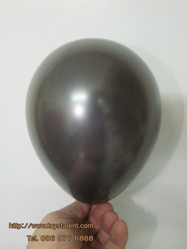 ลูกโป่งกลม สีดำ ไซส์ 6 นิ้ว แพ็คละ 10 ใบ (Black Color Round Balloon Size 6")