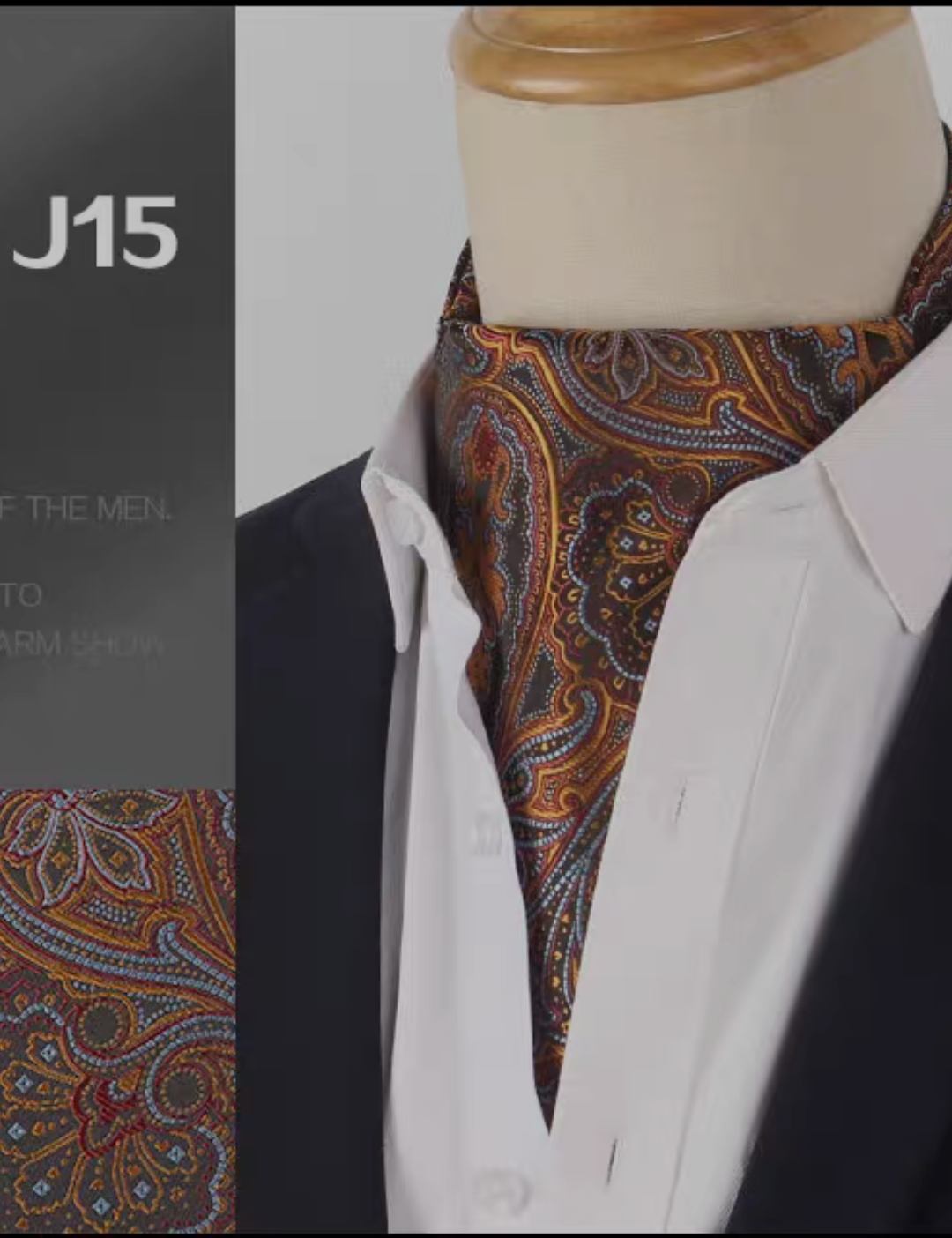 ผ้าผูกคอ ผ้าพันคอ ไทผูกคอ ไหมซาติน เล่นลาย คละแบบ สี ระบุรหัส