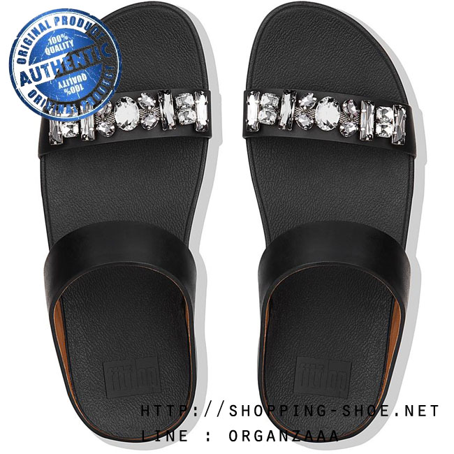 Fitflop Fino Bejewelled Slide Black ของแท้ นำเข้าจาก USA และ UK