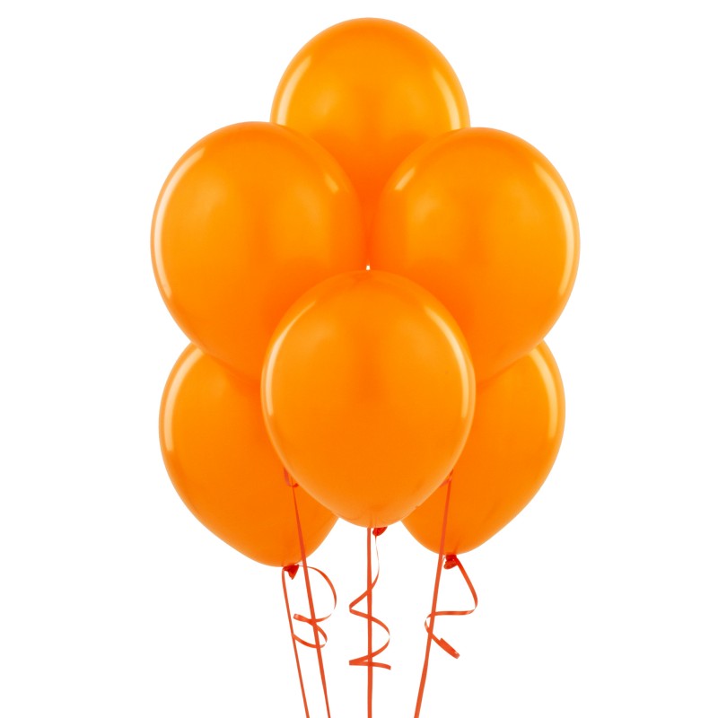 ลูกโป่งกลม สีส้ม ไซส์ 10 นิ้ว แพ็คละ 10 ใบ (Round Balloons Size 10" - Standard Orange Standard Color)