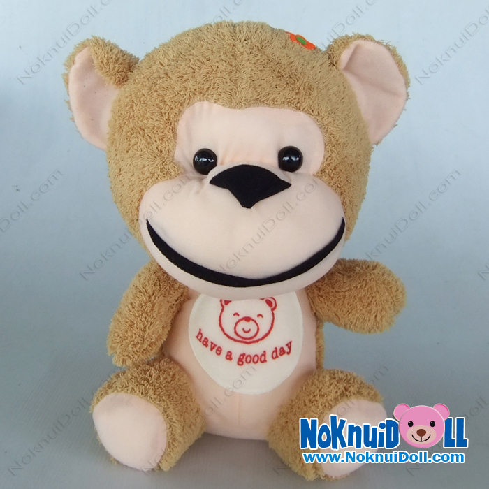 ตุ๊กตา ลิงนั่งหัวโต ผ้าขนหนู เล็ก-11นิ้ว