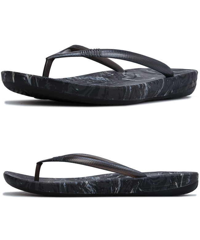 Fitflop Iqushion Marble Ergonomic Flip Flop Black ของแท้ นำเข้าจาก USA และ UK