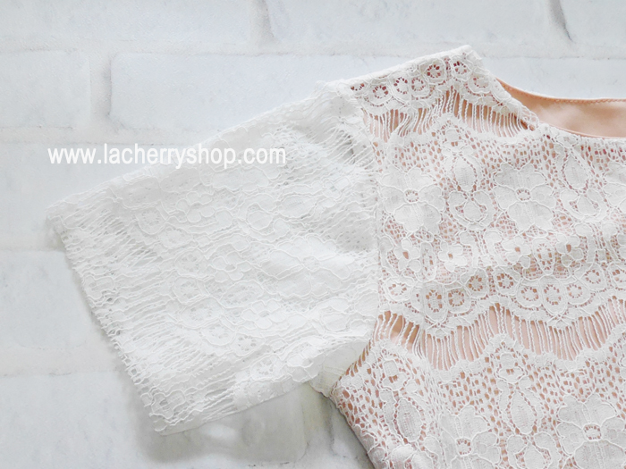 ชุดเสื้อ+กางเกง ผ้าลูกไม้ สีดำ มีซับในอย่างดี สวยหวาน สินค้าคุณภาพ ราคาไม่แพง