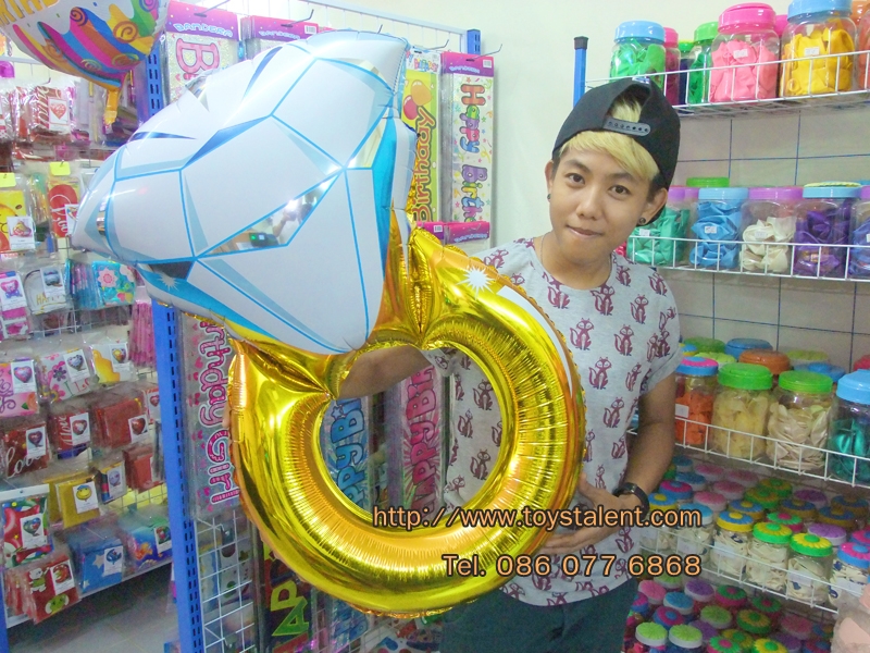 ลูกโป่งฟลอย์ แหวนแต่งงาน ไซส์ใหญ่ 45" - Big Wedding Ring Foil Balloon/ Item No. TL-E031