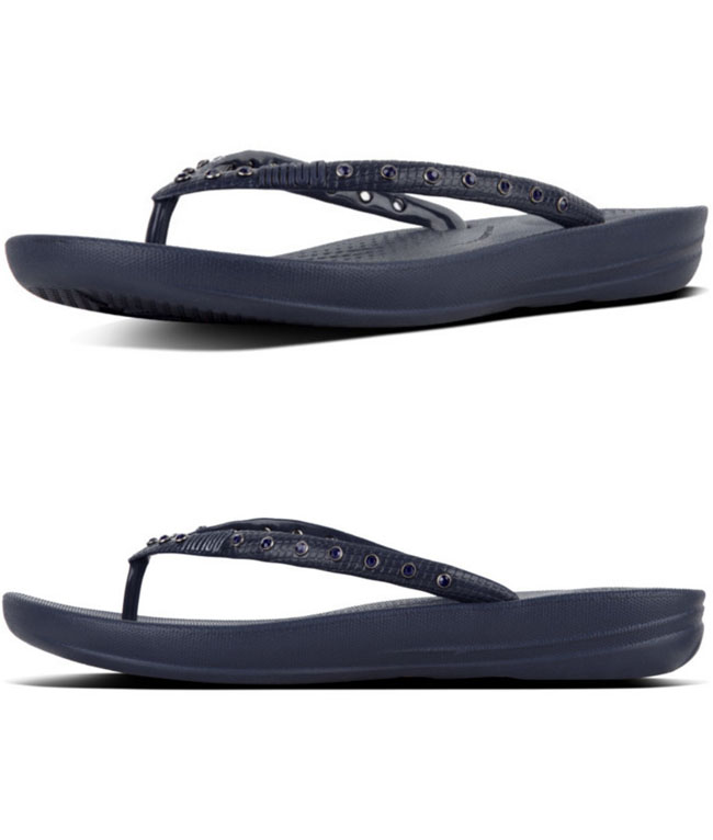Fitflop Iqushion Super Ergonomic Flip Flop Crystal Midnight Navy ของแท้ นำเข้าจาก USA และ UK
