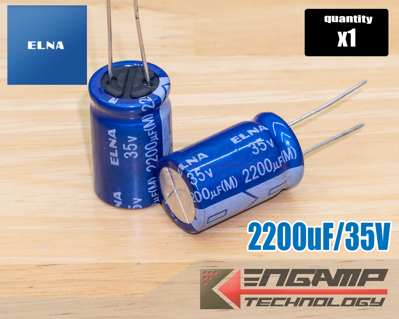 (1ตัว) [E-CAP] 2200uF/35V 85 C ELNA RE3 16x27mm P=7mm