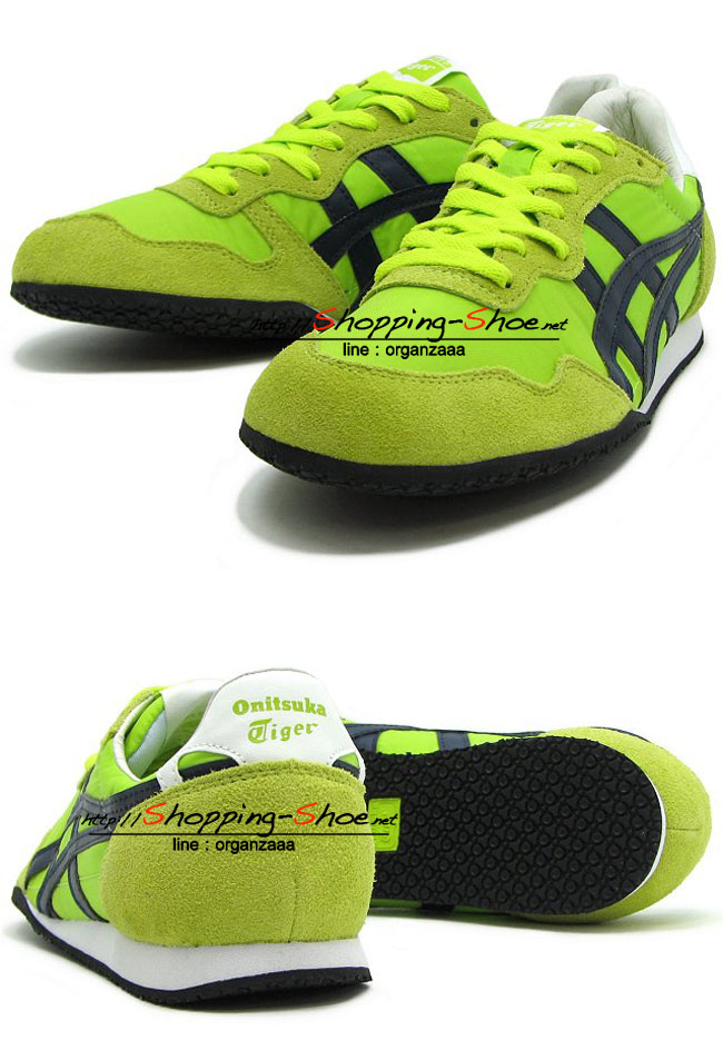 Onitsuka Tiger Serrano - Lime / Dark Navy ของแท้ มีกล่อง ป้ายครบ