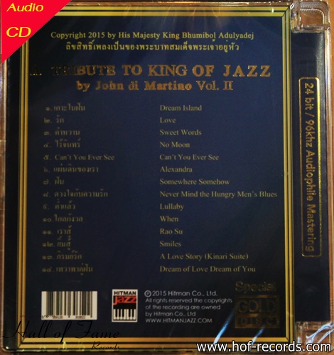 CD A tribute to King of Jazz by John di Martino Vol.2 New ( 24 bit *Audiohhile ) + EMS 50