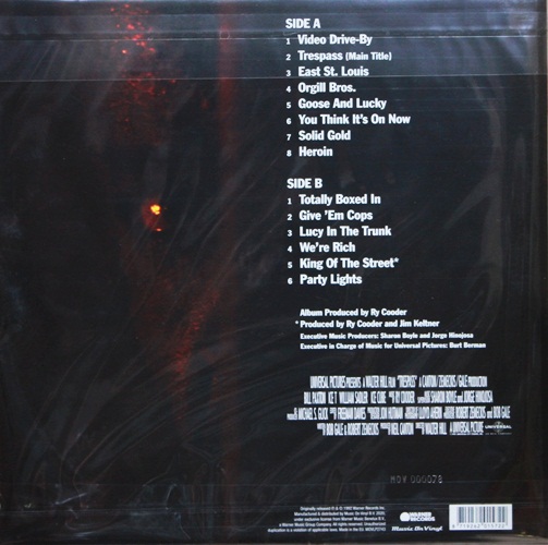 Ost.Trespass by Ry Cooder 1Lp N.