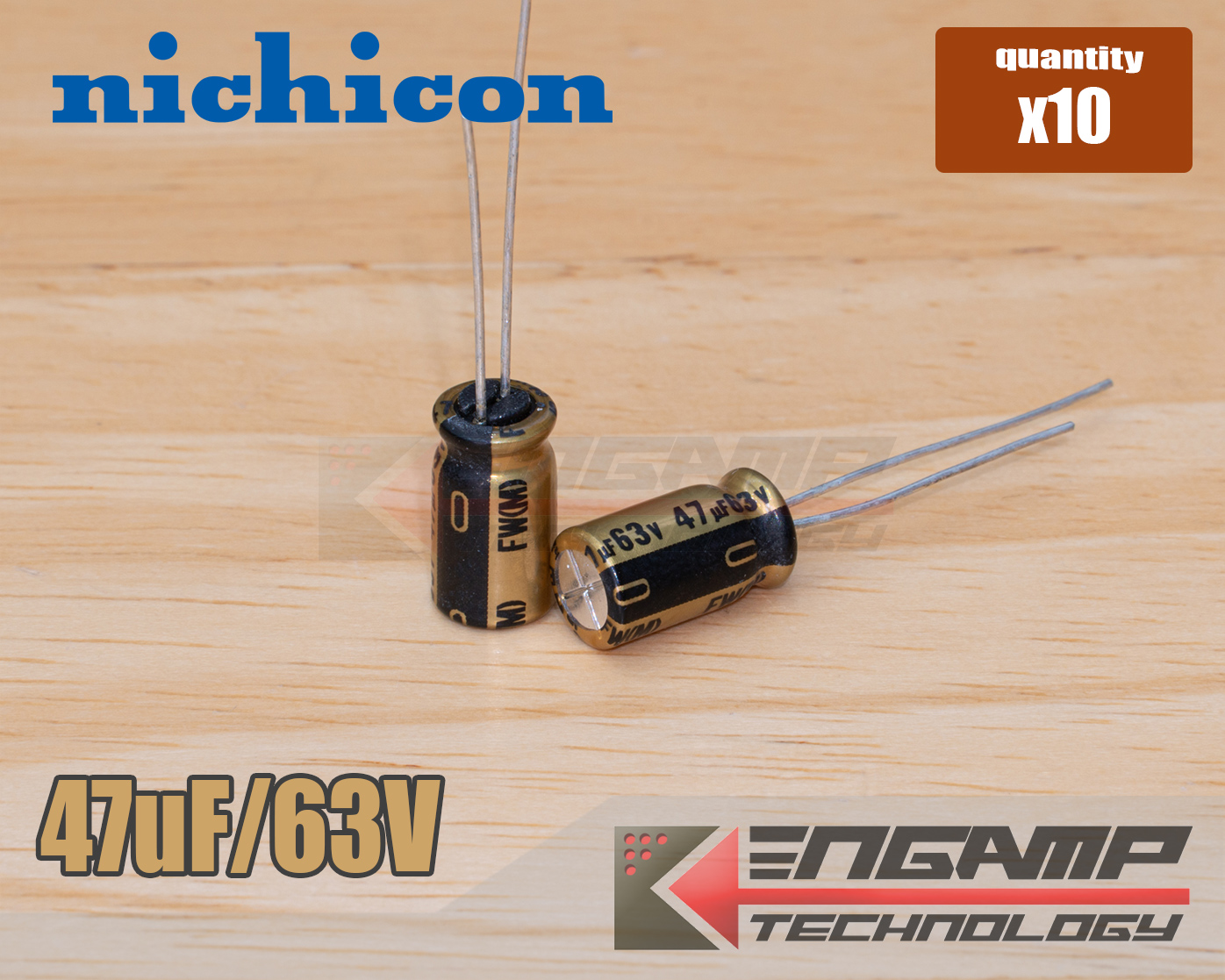 (10ตัว) [E-CAP] 47uF/63V 85ºC Nichicon FW 6.3x11mm P=2.5mm