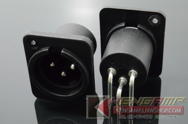 [PJ] LIDGE YM-053 หรือ YM-054 ปลั๊ก XLR ตัวเมียหรือตัวผู้ 3 ขา สำหรับลงปริ้นท์
