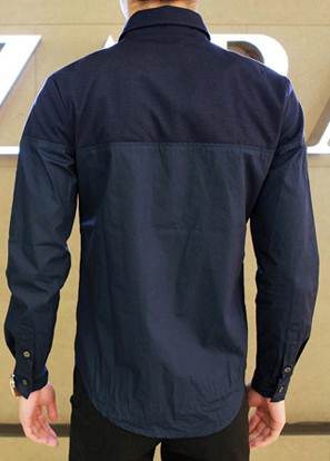 เล็กพิเศษ!!เสื้อเชิ้ต คอปกเล็ก แขนยาว ตัวเล็ก ทรงฟิต สไตล์อังกฤษ แต่งบ่าเฉียง สีน้ำเงิน size No.34 38