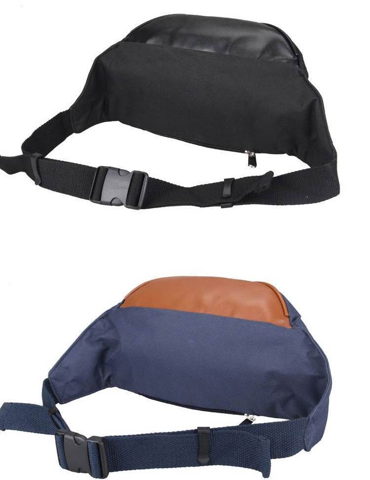 กระเป๋าสะพายข้าง คาดเอว แบบกันน้ำ หนังน้ำตาล สี น้ำเงิน