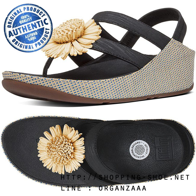 Fitflop Rosita Flower Backstrap Black ของแท้ นำเข้าจาก USA และ UK