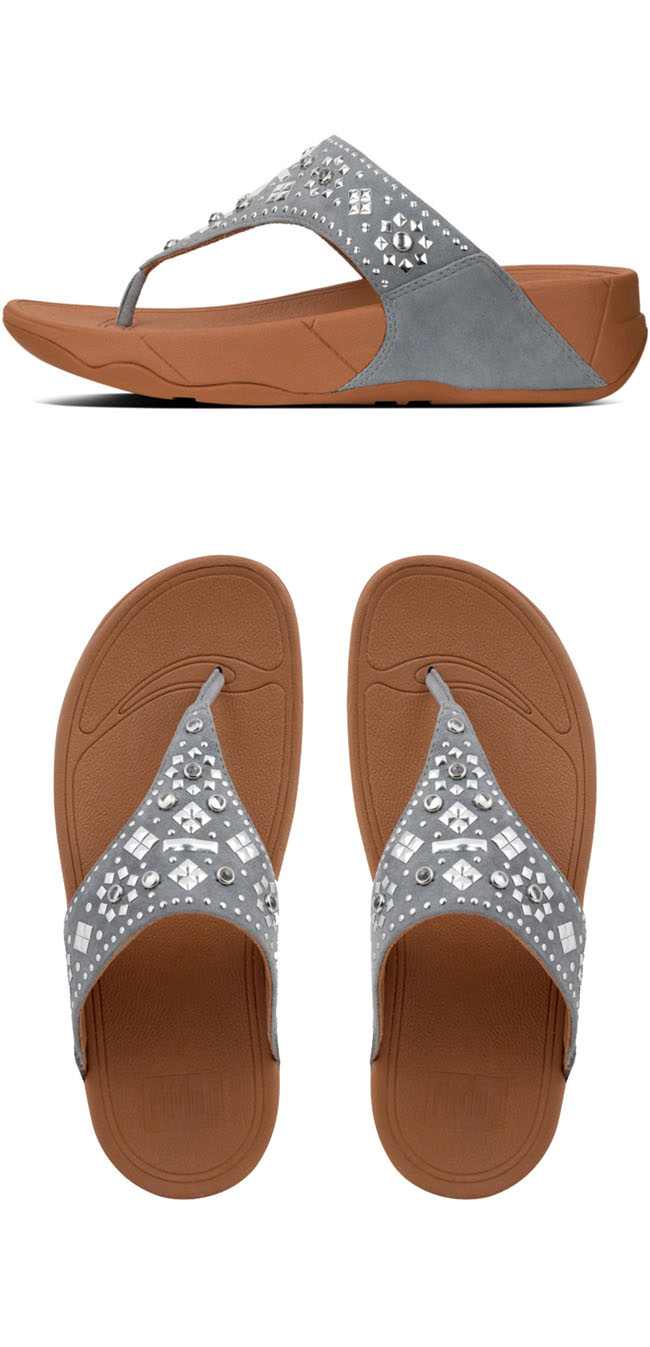 US8 : Fitflop Lulu Aztek Stud Dove Blue ของแท้ นำเข้าจาก USA และ UK