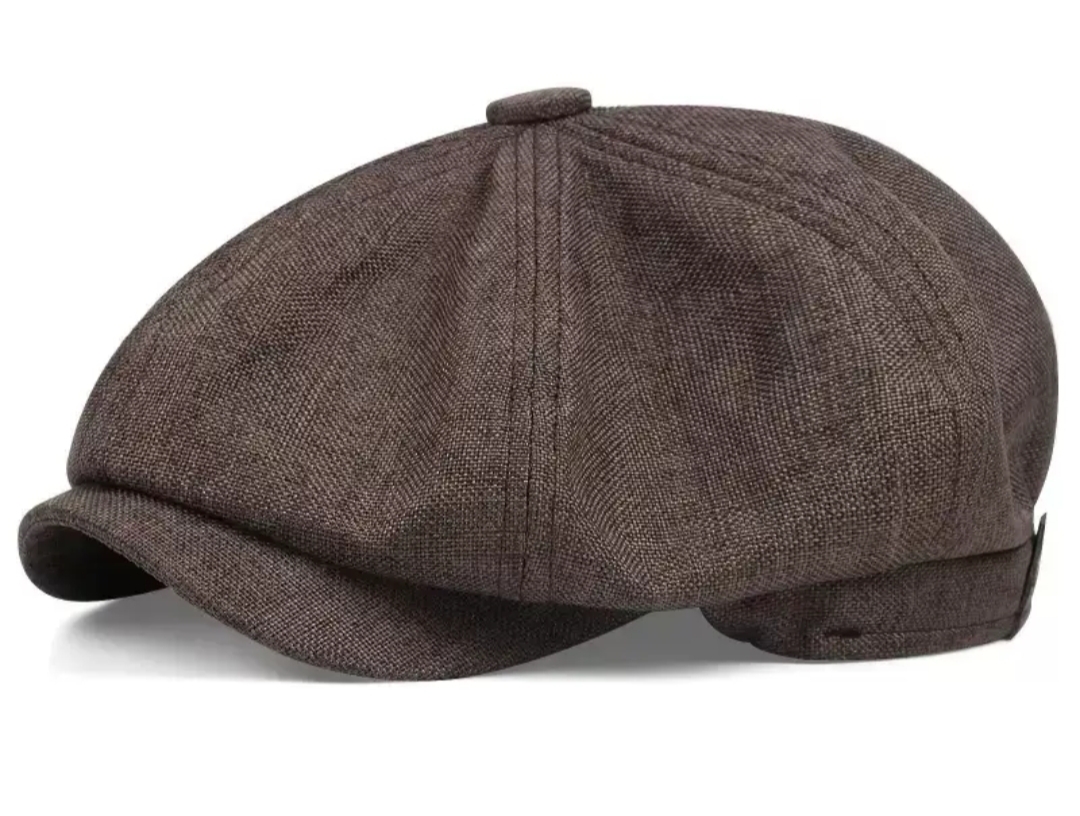 หมวกวินเทจ อังกฤษ หมวกแก๊ป ฝ้ายคอตตอน ลินิน ลายเล็ก (ดำ เทา น้ำตาล ครีม เทาอ่อน ) ฟรีไซส์ 56-58ซม