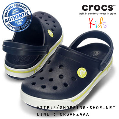 Crocband II.5 Clog Kids - Navy/Citrus ของแท้ Outlet ไทยและอเมริกา สำเนา