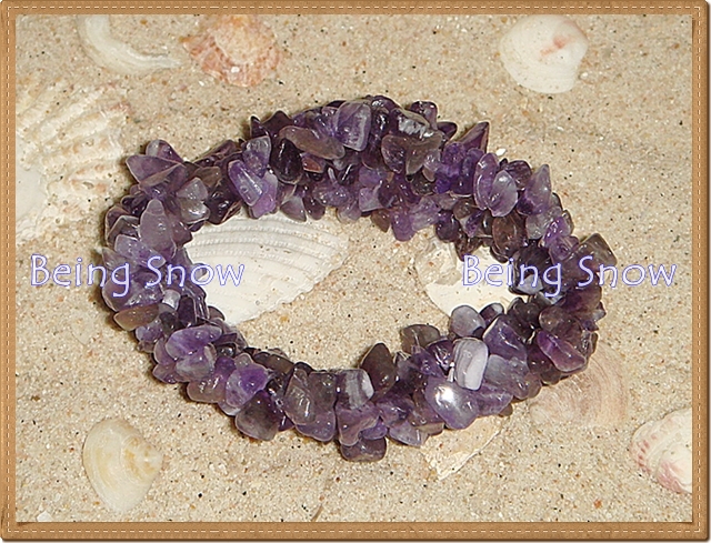 สร้อยข้อมือยางยืด - หินอเมทิสต์
