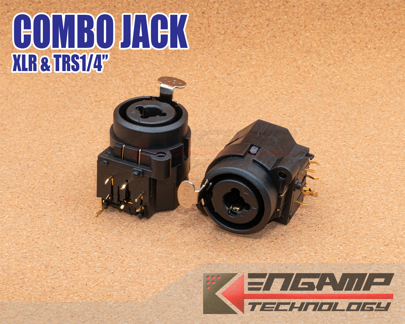 (1ตัว) [PJ] Combo Jack XLR & TRS 1/4" แจ็ค XLR และ TRS 6.35 ในตัวเดียวกัน สำหรับยึดแท่น 7 ขาลงปริ้นชุบทอง