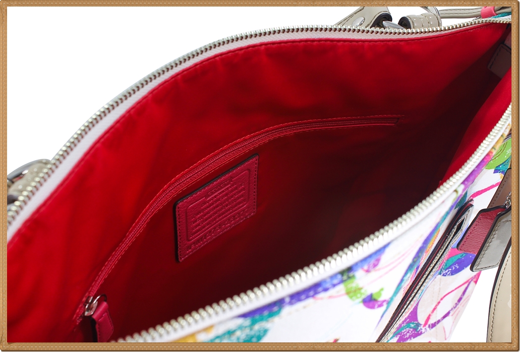 Coach Poppy Stamped C Hallie East West Tote 23377