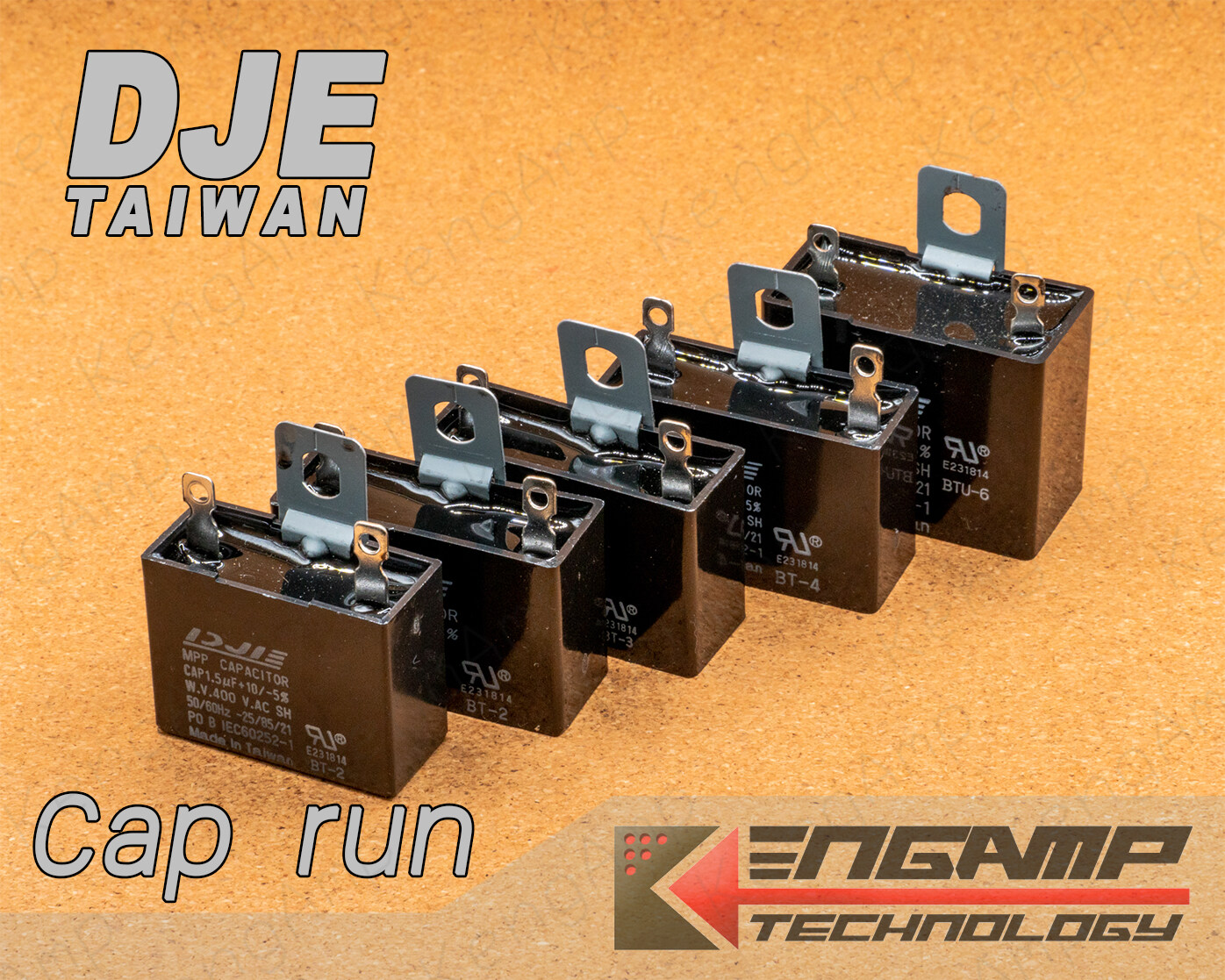 (1ตัว) [F-CAP] 1.5uF 1.8uF 2uF 2.5uF 3.5uF /400V DJE TAIWAN CAP RUN พัดลม