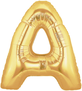 ลูกโป่งฟลอย์รูปตัวอักษร A สีทอง ไซส์เล็ก 14 นิ้ว - A Letter Shape Foil Balloon Size 14" Gold Color