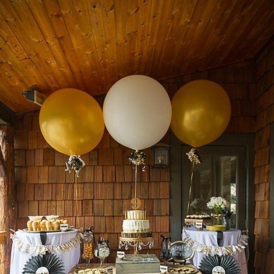 ลูกโป่งกลมจัมโบ้ไซส์ใหญ่ 30"Latex Balloon RB Gold สีทอง/ Item No.TQ-38422 แบรนด์ Qualatex