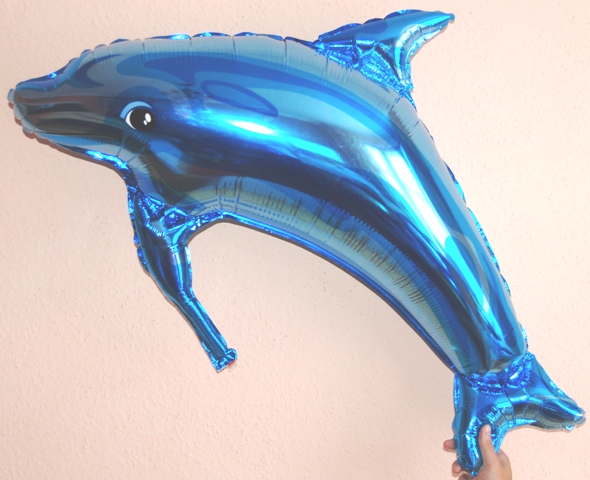 Dolphin Shape Balloon - ลายปลาโลมา สีฟ้า ตัวใหญ่ / Item No. TL-B004
