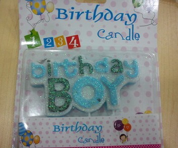 เทียนวันเกิด Birthday Boy สีฟ้า / Item No. TL-N006