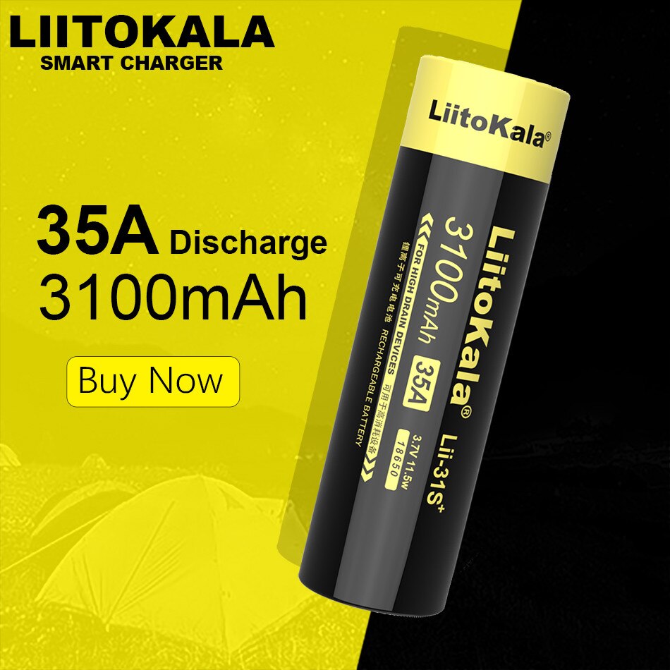 (1ก้อน) [BATT] Littokala Lii-31S+ ถ่าน 18650 3100mA 35A Max Discharge