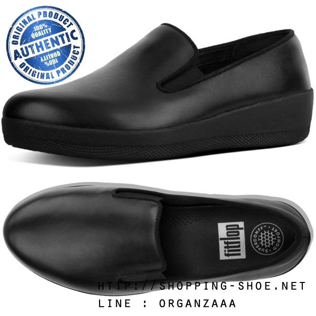 Fitflop Superskate Leather Loafers All Black ของแท้ นำเข้าจาก USA และ UK