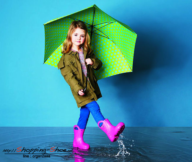 Crocs Kids Handle It Rain Boot - Fuchsia ของแท้ Outlet ไทยและอเมริกา