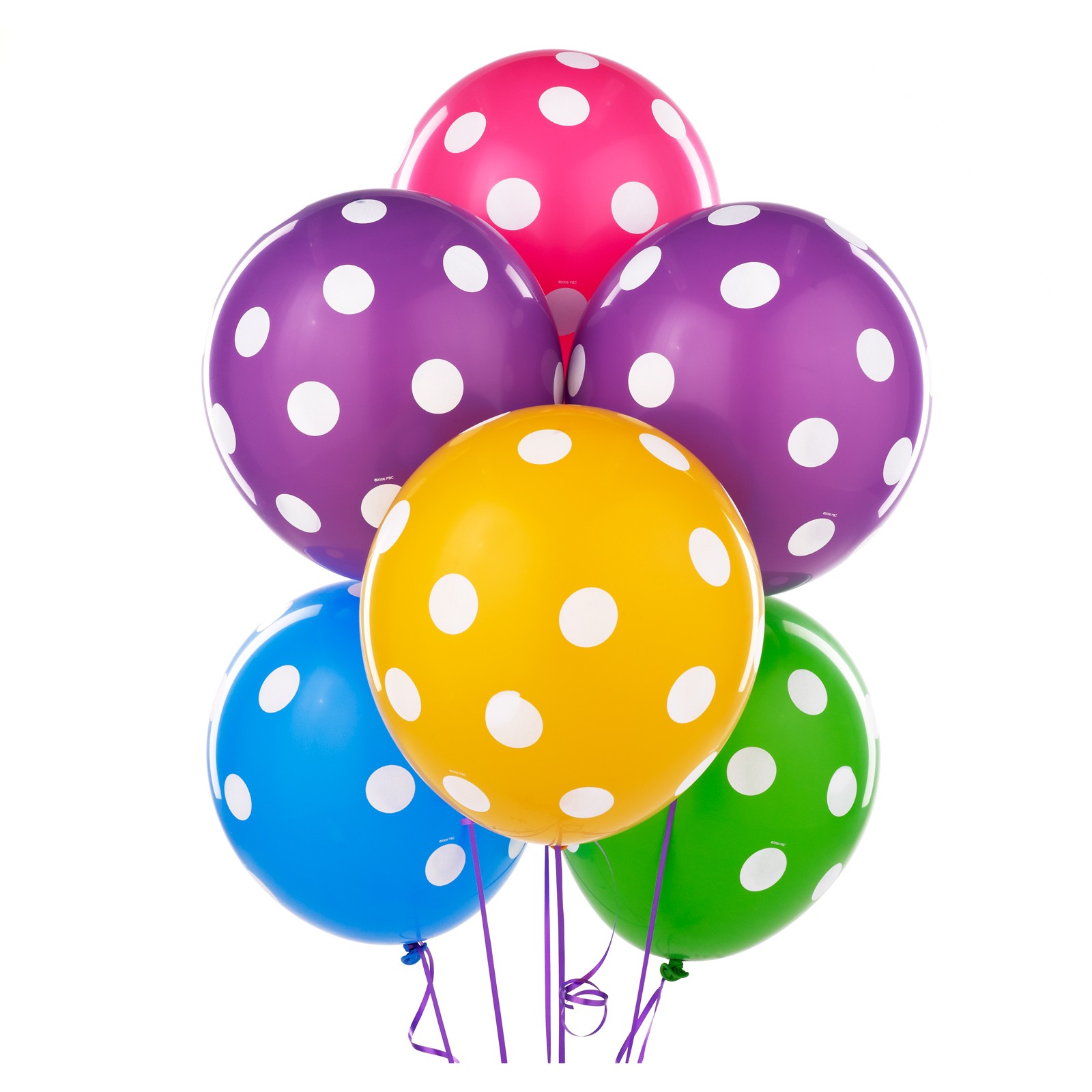 ลูกโป่งกลมพิมพ์ลายจุด Polka Dot ไซส์ 12 นิ้ว คละสี แพ็คละ 100 ใบ (Round Balloons 12" - Polka Dot Printing latex balloons)