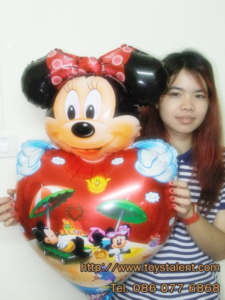 ลูกโป่งฟลอย์การ์ตูน มินนี่เมาส์หัวใจ I Love You - Minnie Mouse Heart I Love You Foil Balloon / Item No.TL-A066