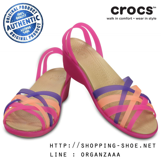 Crocs Huarache Mini Wedge - Vibrant Violet / Melon ของแท้ Outlet ไทยและอเมริกา