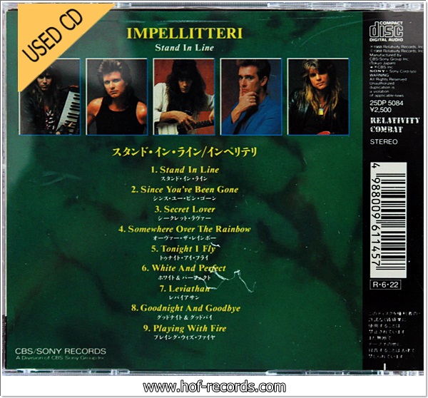 Impellitteri - Stand In Line ( Made In Japan ) Used Cd VG++