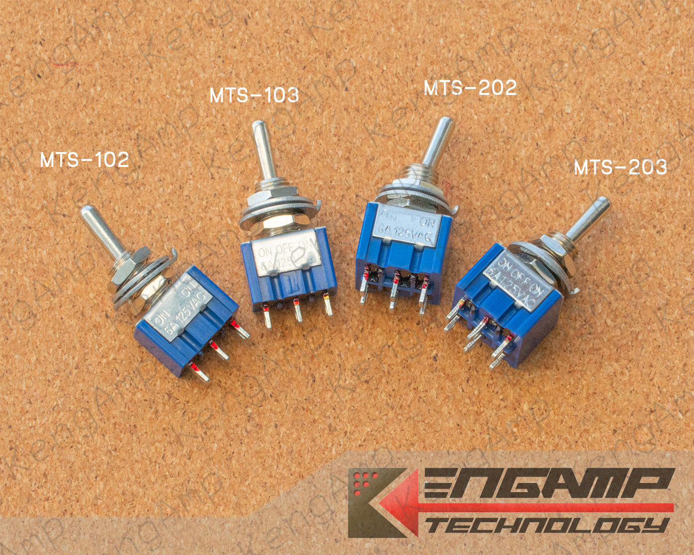 (มีตัวเลือก)[SW] MTS-102 MTS-103 MTS-202 MTS-203 สวิตซ์โยกตัวเล็กสีน้ำเงินยี่ห้อ Chongshi 6A/125V หรือ 3A/250V