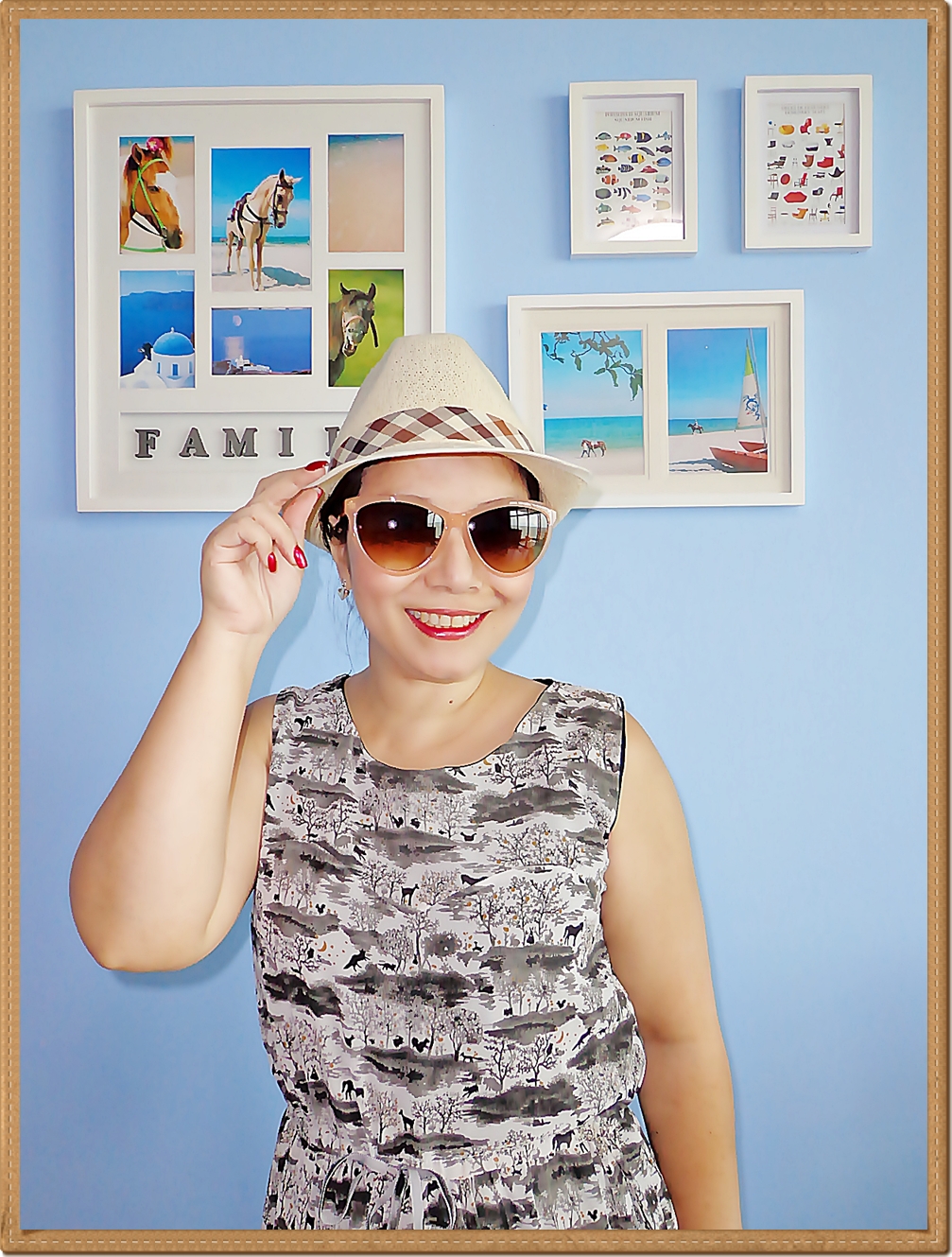 H&M - แว่นกันแดดกรอบสีโอลด์โรส เลนส์สีน้ำตาล